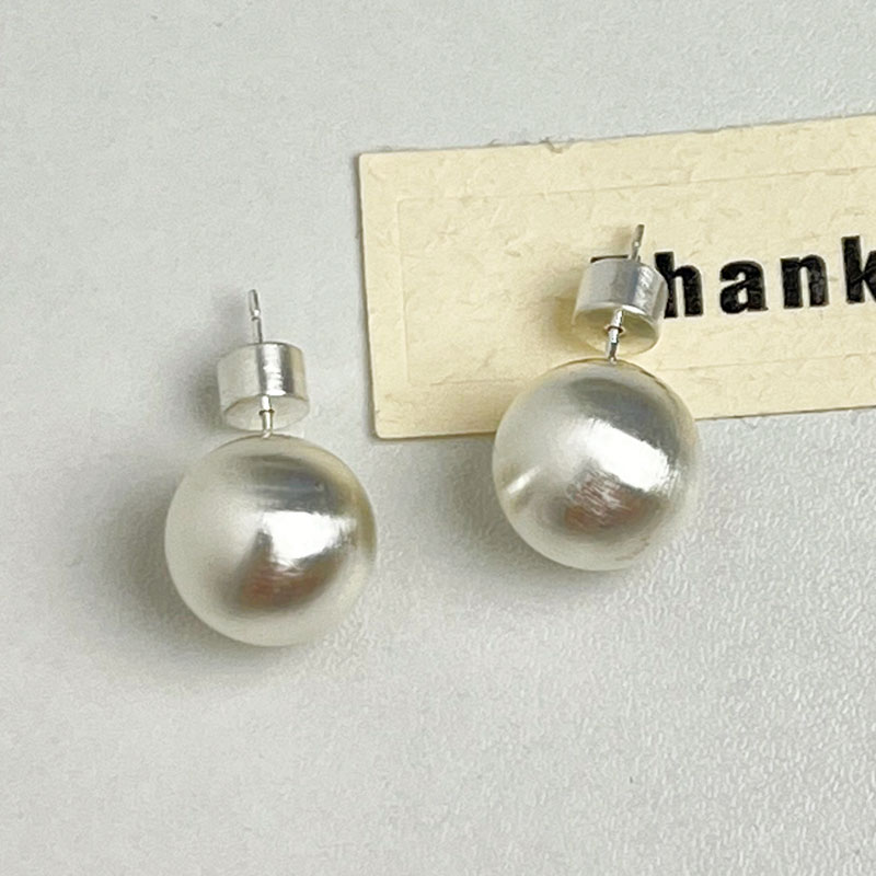 Handmade Brushed Metal Round Ball Earrings - Light Luxury Matte Ear Accessories for Women - High-End Cool Temperament Jewelry Handmade Brushed Metal Round Ball Earrings - Light Luxury Matte Ear Accessories for Women - High-End Cool Temperament Jewelry