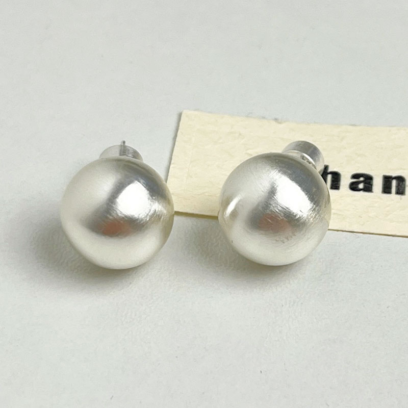 Handmade Brushed Metal Round Ball Earrings - Light Luxury Matte Ear Accessories for Women - High-End Cool Temperament Jewelry Handmade Brushed Metal Round Ball Earrings - Light Luxury Matte Ear Accessories for Women - High-End Cool Temperament Jewelry