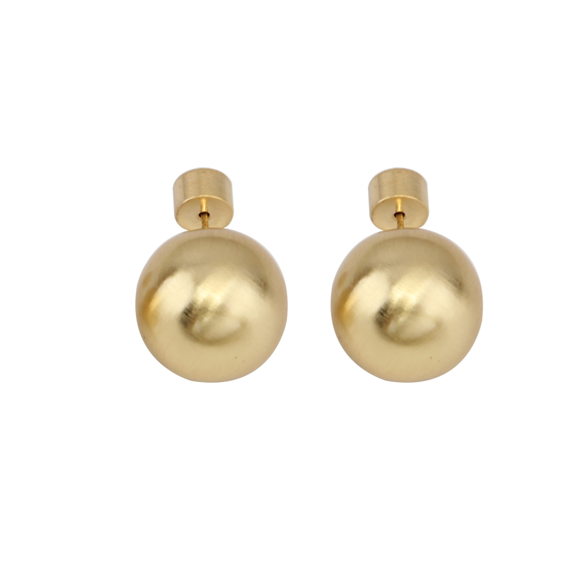 Handmade Brushed Metal Round Ball Earrings - Light Luxury Matte Ear Accessories for Women - High-End Cool Temperament Jewelry Handmade Brushed Metal Round Ball Earrings - Light Luxury Matte Ear Accessories for Women - High-End Cool Temperament Jewelry