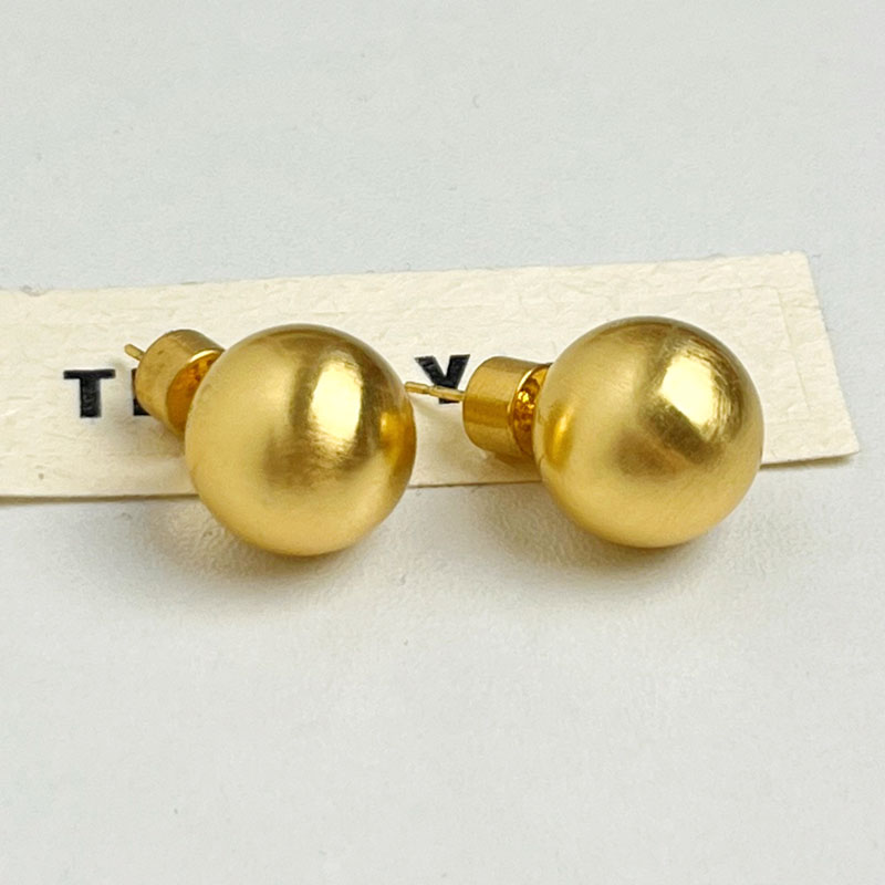 Handmade Brushed Metal Round Ball Earrings - Light Luxury Matte Ear Accessories for Women - High-End Cool Temperament Jewelry Handmade Brushed Metal Round Ball Earrings - Light Luxury Matte Ear Accessories for Women - High-End Cool Temperament Jewelry