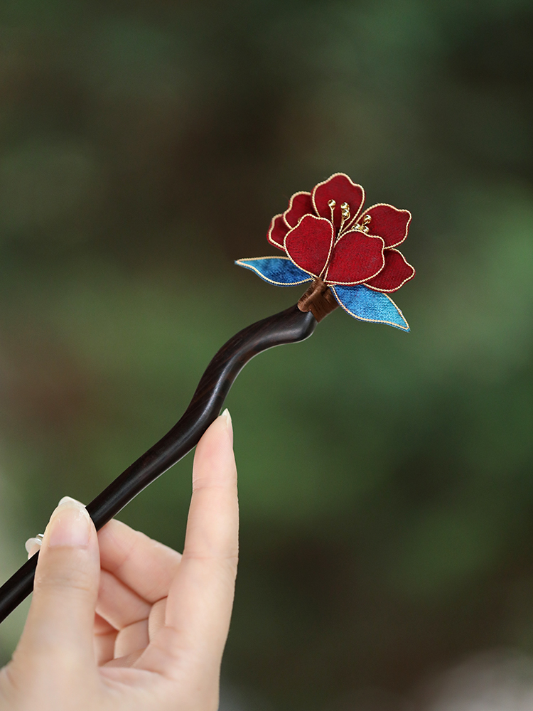 Handmade Cloisonné Peony Flower Hairpin - High-End Ancient Style Sandalwood Hair Accessory for Chinese Daily Bun Hairstyles Handmade Cloisonné Peony Flower Hairpin - High-End Ancient Style Sandalwood Hair Accessory for Chinese Daily Bun Hairstyles