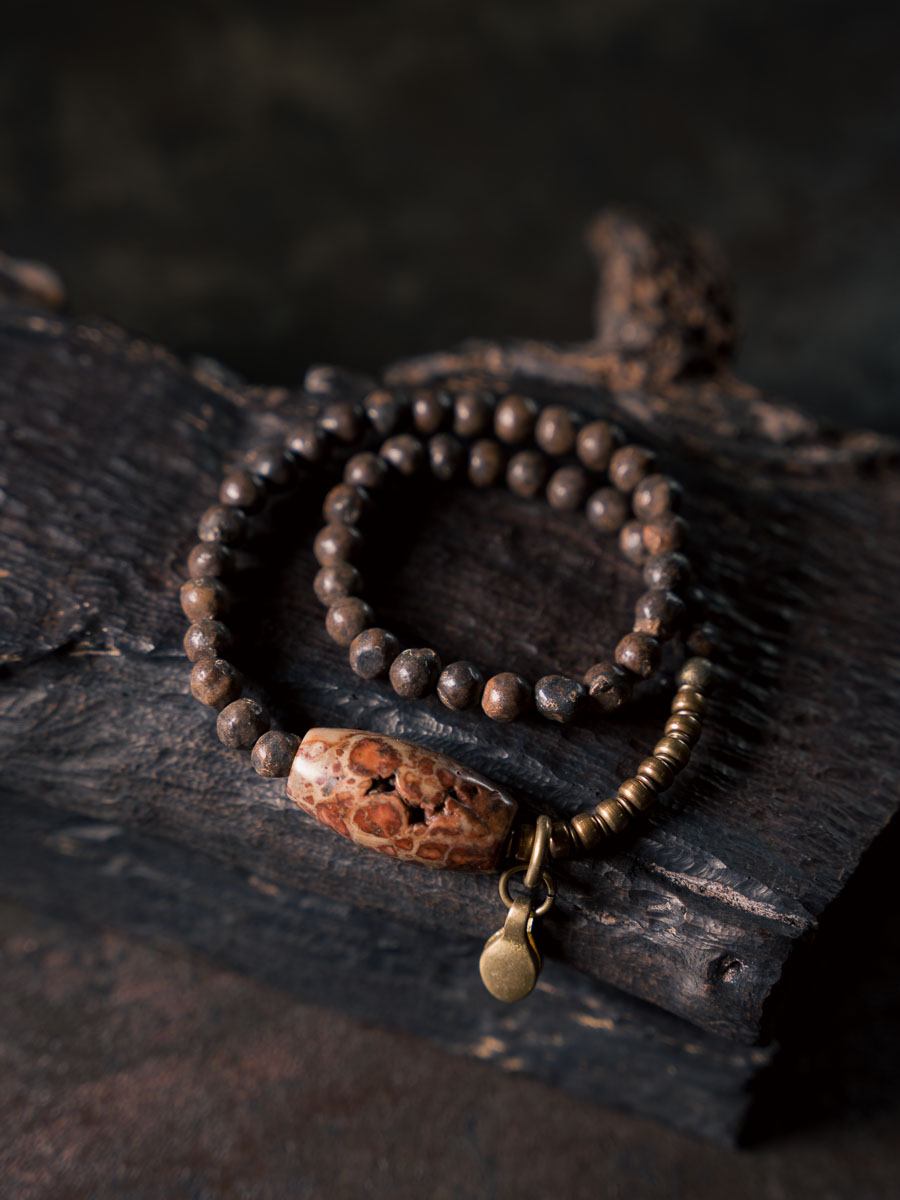 Handmade Double Circle Bracelet with Irregular Relic Beads - Trendy Retro Cultural Accessories for Men and Women Handmade Double Circle Bracelet with Irregular Relic Beads - Trendy Retro Cultural Accessories for Men and Women