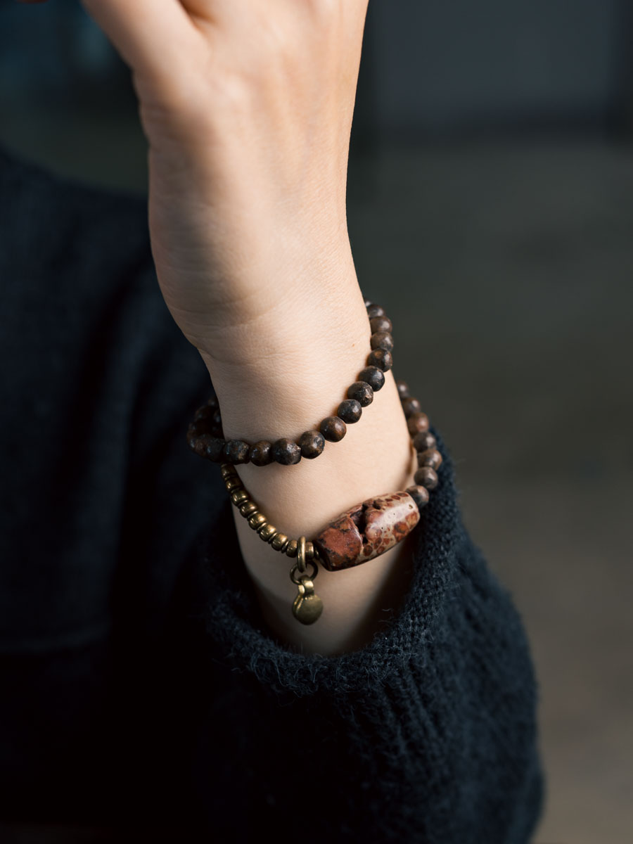 Handmade Double Circle Bracelet with Irregular Relic Beads - Trendy Retro Cultural Accessories for Men and Women Handmade Double Circle Bracelet with Irregular Relic Beads - Trendy Retro Cultural Accessories for Men and Women