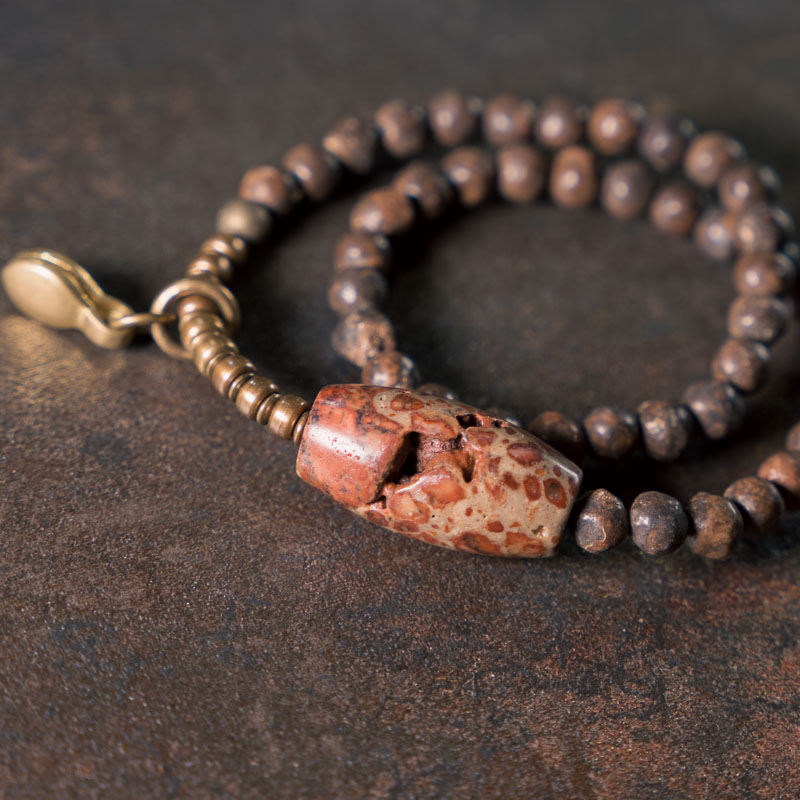 Handmade Double Circle Bracelet with Irregular Relic Beads - Trendy Retro Cultural Accessories for Men and Women