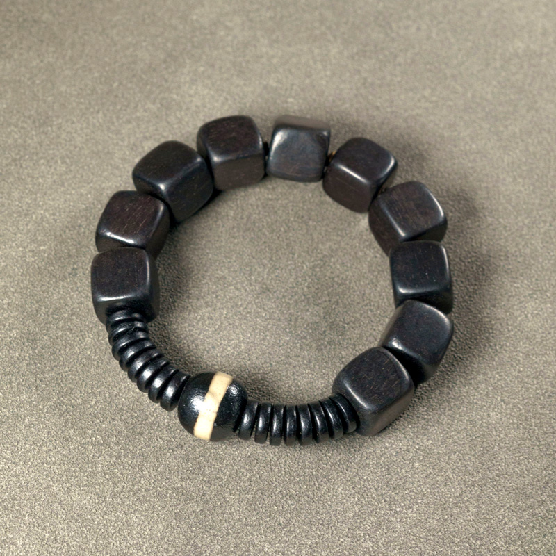 Handmade Ebony Wood Bracelet - Retro Ethnic Design, Japanese & Korean Style, Unisex Personalized Jewelry Handmade Ebony Wood Bracelet - Retro Ethnic Design, Japanese & Korean Style, Unisex Personalized Jewelry