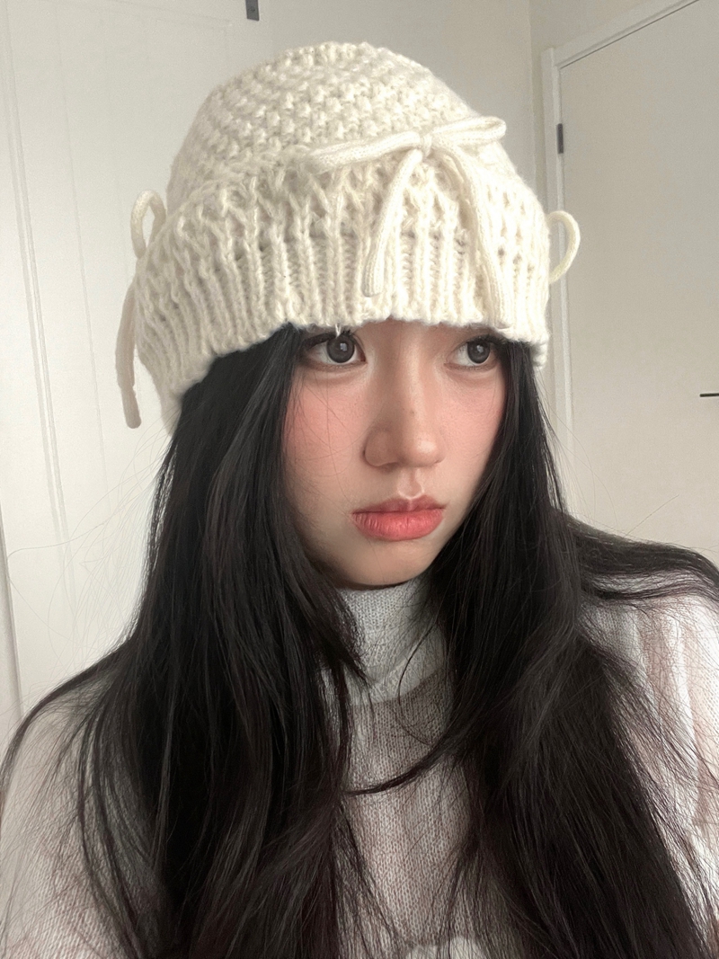 Handmade Knitted Bow Fisherman Hat for Women - Versatile Cold Weather Bucket Hat with Ear Coverage for Autumn and Winter Handmade Knitted Bow Fisherman Hat for Women - Versatile Cold Weather Bucket Hat with Ear Coverage for Autumn and Winter