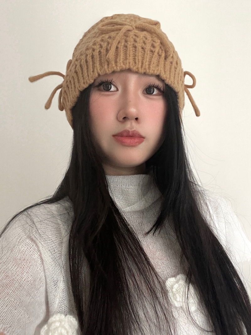 Handmade Knitted Bow Fisherman Hat for Women - Versatile Cold Weather Bucket Hat with Ear Coverage for Autumn and Winter Handmade Knitted Bow Fisherman Hat for Women - Versatile Cold Weather Bucket Hat with Ear Coverage for Autumn and Winter