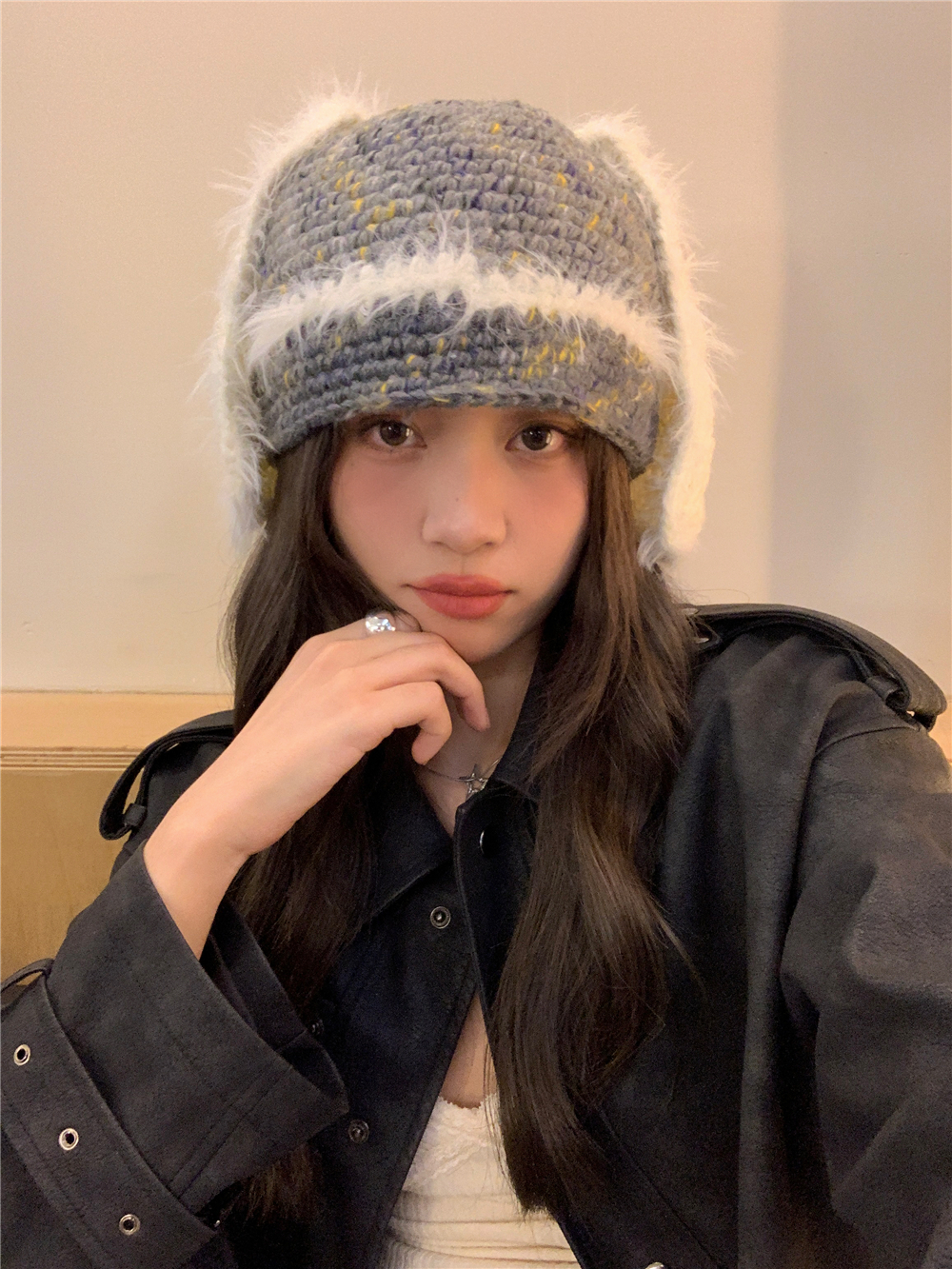 Handmade Knitted Long-Eared Rabbit Plush Hat for Women - Cute Yarn Bucket Hat for Autumn Winter Ear Protection Handmade Knitted Long-Eared Rabbit Plush Hat for Women - Cute Yarn Bucket Hat for Autumn Winter Ear Protection