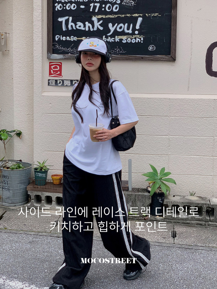 Handmade Retro Lace Side Stripe Casual Pants - Korean Style Straight Fit Trousers for a Chic 90s Look Handmade Retro Lace Side Stripe Casual Pants - Korean Style Straight Fit Trousers for a Chic 90s Look