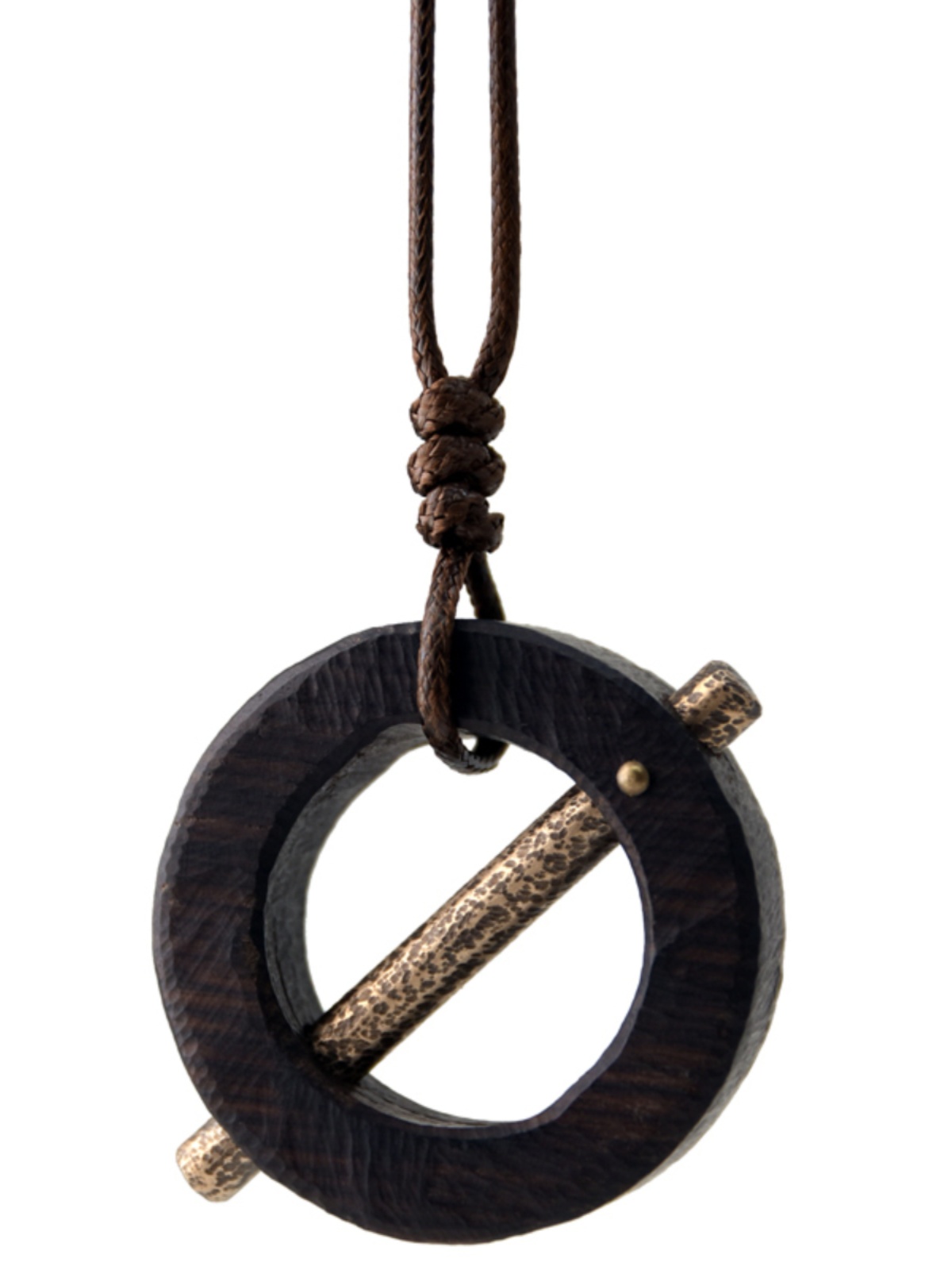 Handmade Vintage Black Sandalwood Pendant Necklace for Men - Trendy Creative Accessory with Original Design