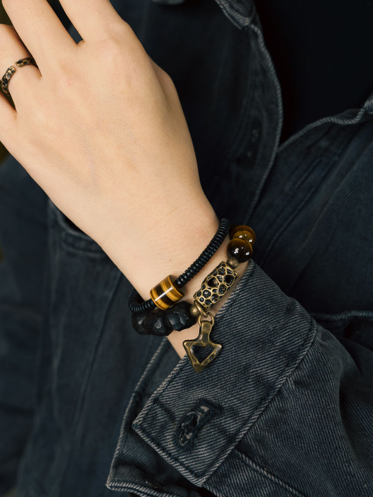 Handmade Vintage Ebony Tiger's Eye Stone Bracelet for Men and Women, Stylish Versatile Accessory, Unique Fashion Jewelry Handmade Vintage Ebony Tiger's Eye Stone Bracelet for Men and Women, Stylish Versatile Accessory, Unique Fashion Jewelry