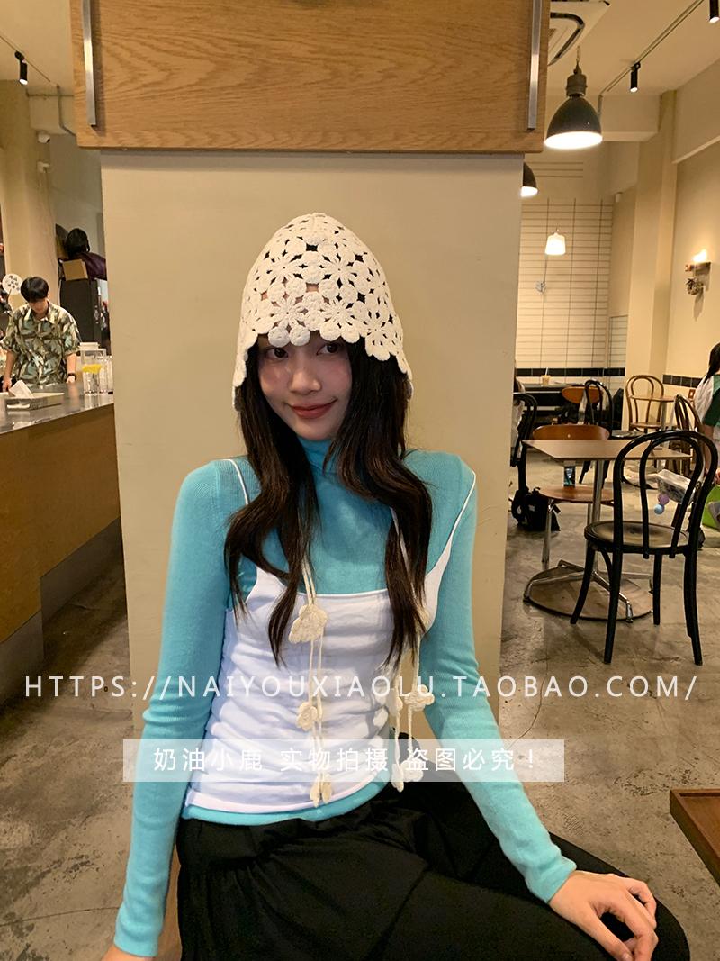 Handmade Woven Hollow Flower Cap for Women – Knitted Beanie with Ear Protection & Tie Straps, Perfect for 90s & Y2K Styles Handmade Woven Hollow Flower Cap for Women – Knitted Beanie with Ear Protection & Tie Straps, Perfect for 90s & Y2K Styles