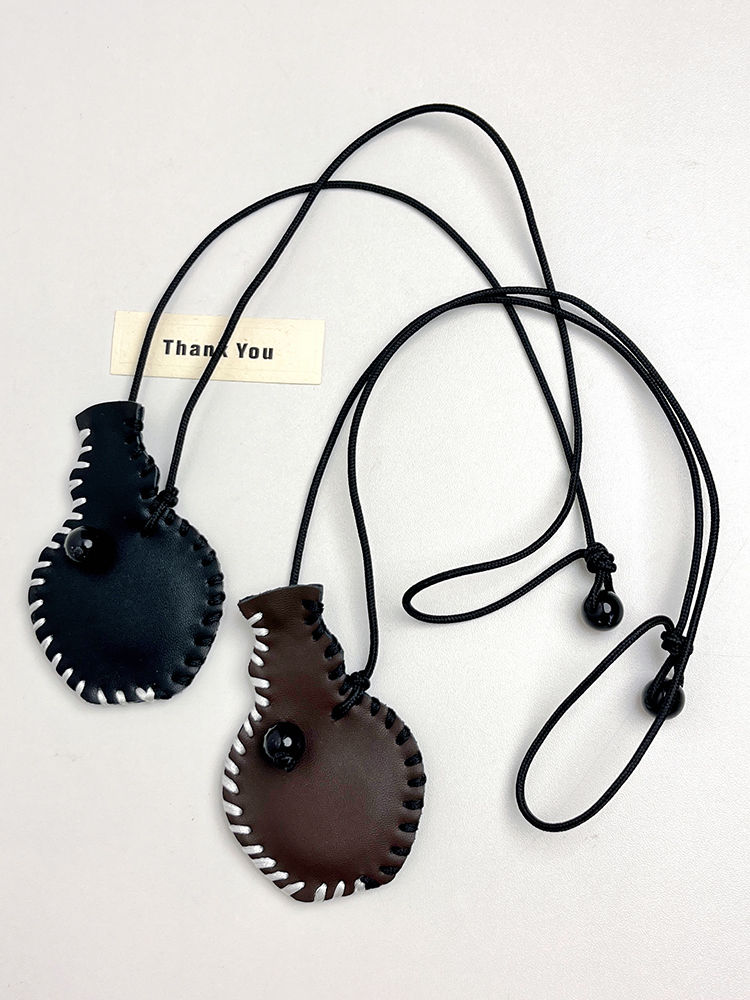 Handmade Woven Leather Long Necklace with Sketch Vase Design for Women - Unique Fashion Accessory for 2025 Handmade Woven Leather Long Necklace with Sketch Vase Design for Women - Unique Fashion Accessory for 2025