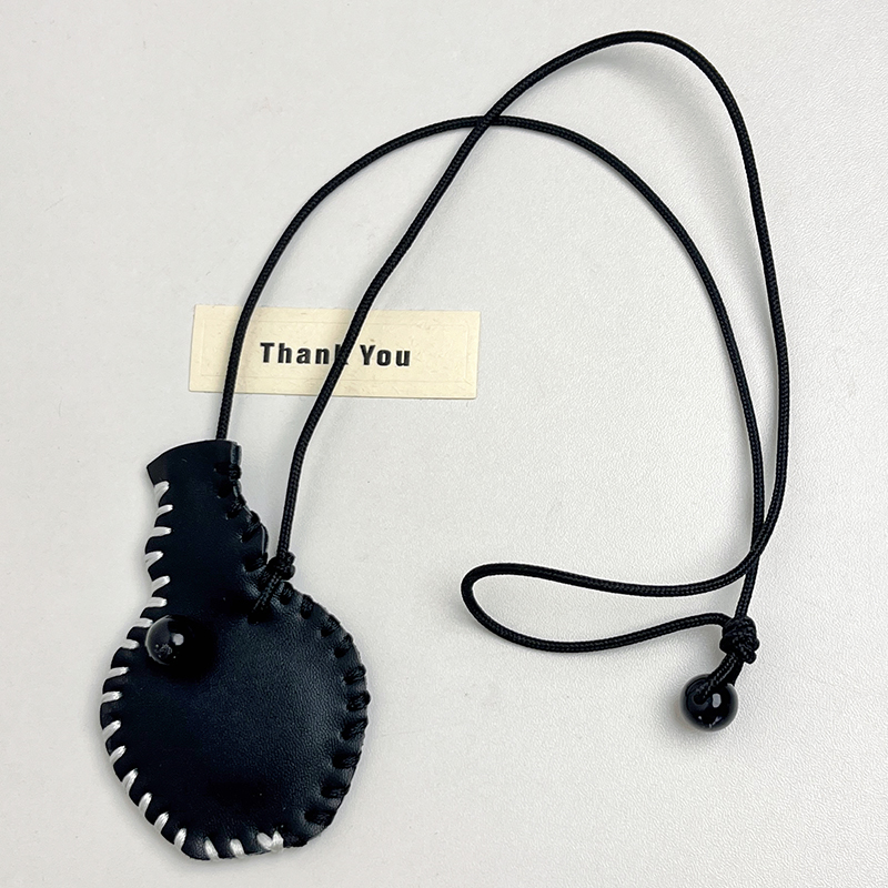 Handmade Woven Leather Long Necklace with Sketch Vase Design for Women - Unique Fashion Accessory for 2025