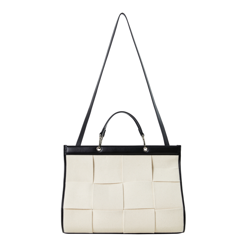 Handwoven Leather Handheld Shoulder Tote Bag - Large Big Waffle Design, Stylish Everyday Carry for Chic Outfits