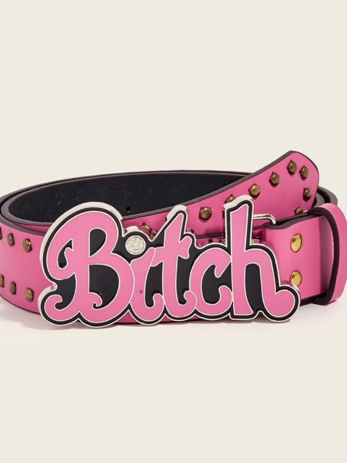 Harajuku Women's Fashion Belt - Anime Letter Studded Belt for Y2K and Korean Style Looks Harajuku Women's Fashion Belt - Anime Letter Studded Belt for Y2K and Korean Style Looks