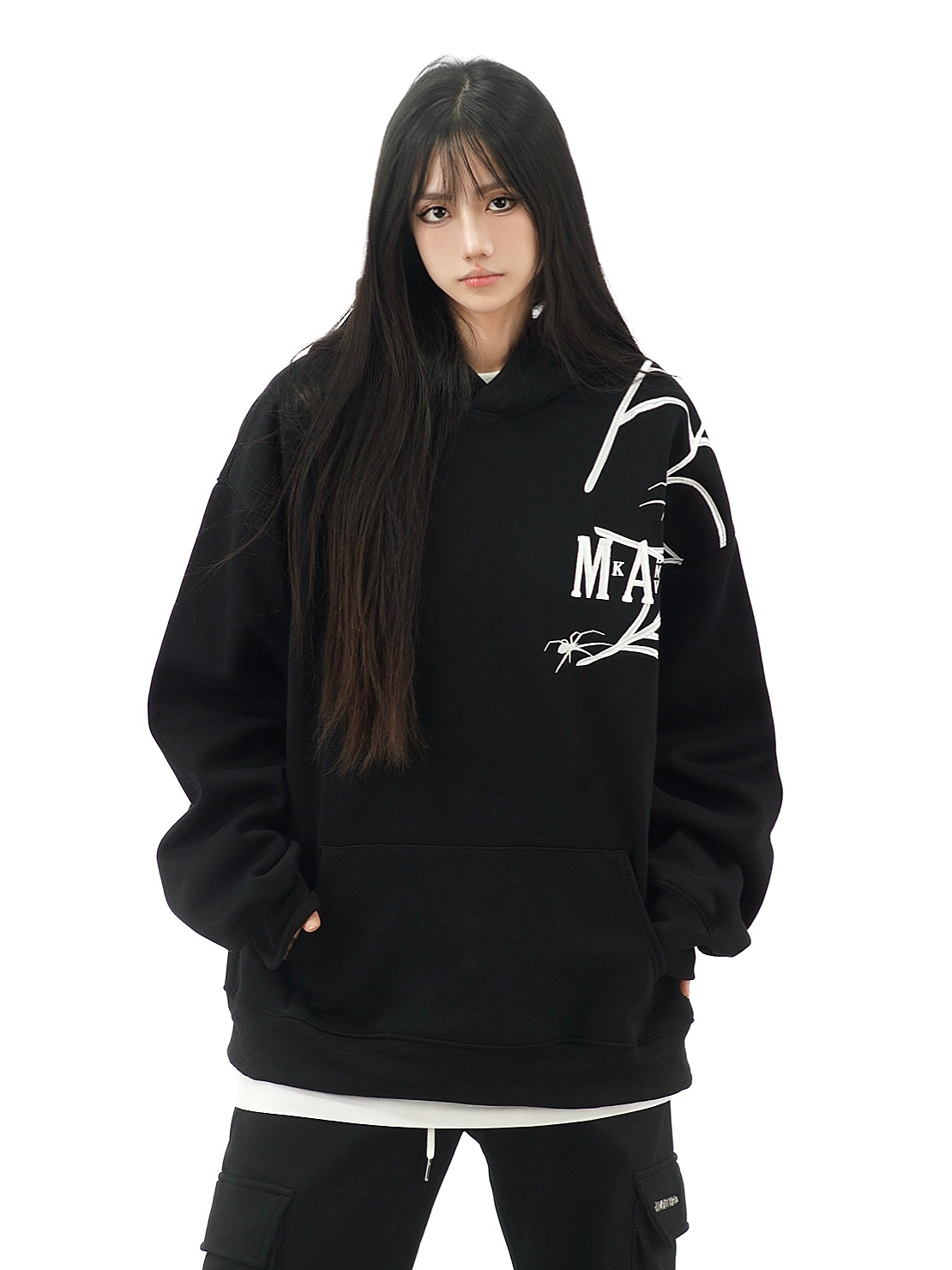 Heavy-Duty Spider Embroidery Winter Fleece Hoodie for Women - Trendy Couple Sweatshirt in National Style Heavy-Duty Spider Embroidery Winter Fleece Hoodie for Women - Trendy Couple Sweatshirt in National Style