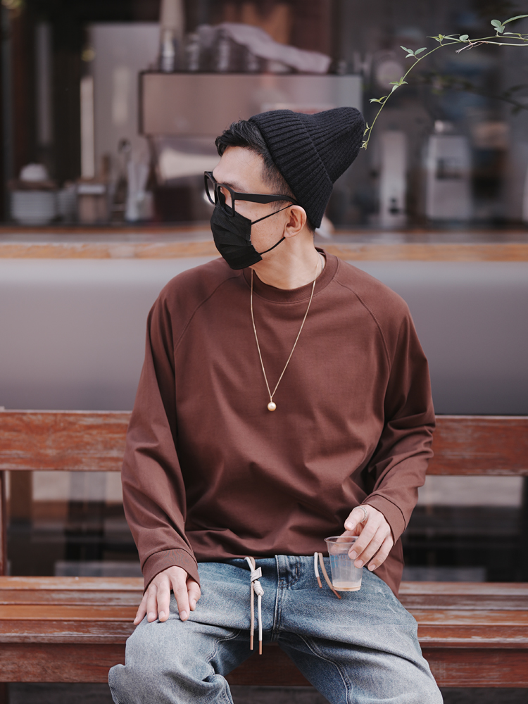 Heavyweight Japanese-Style Long Sleeve T-Shirt for Men - Casual Solid Color Raglan Top for Autumn and Winter Fashion Heavyweight Japanese-Style Long Sleeve T-Shirt for Men - Casual Solid Color Raglan Top for Autumn and Winter Fashion