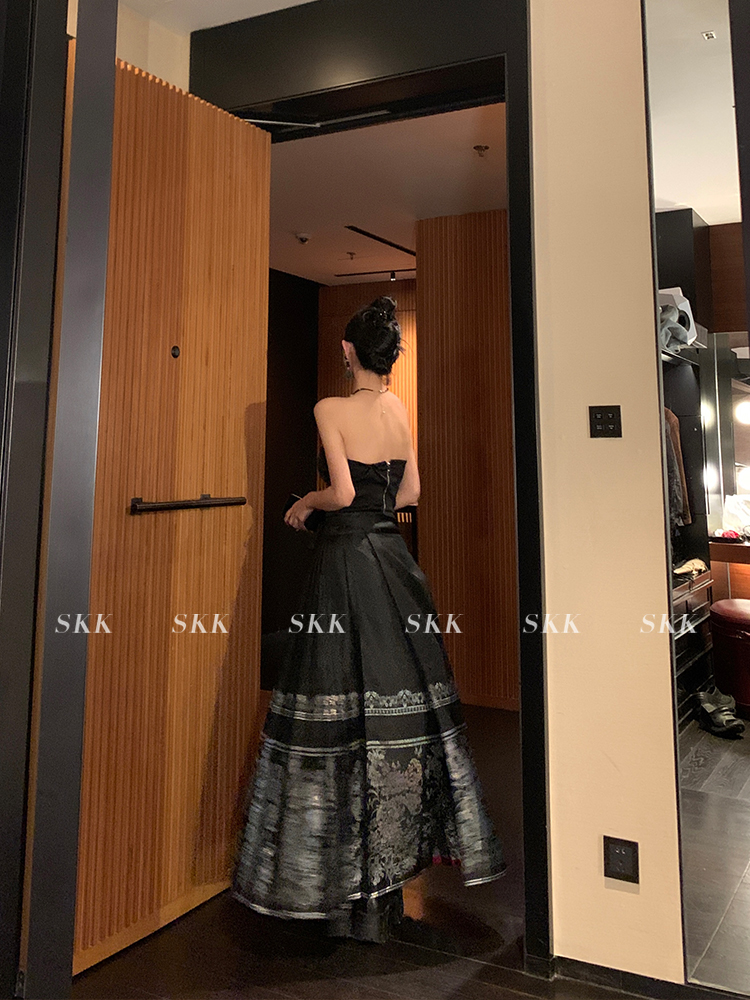 High-End Chinese Style Strapless Ma Mian Skirt Set for Women - Sexy Spring Fashion, Hot Girl Vibe, National Style Look