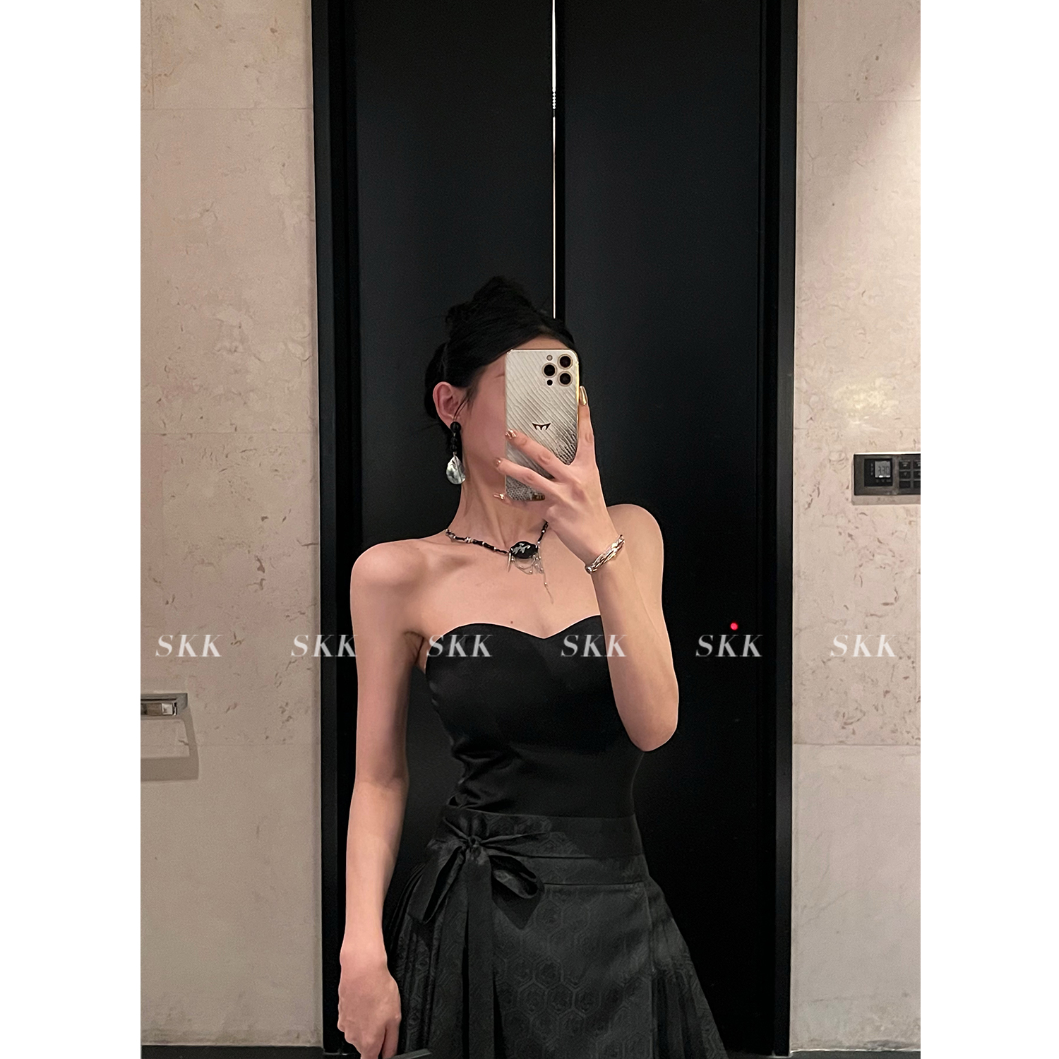 High-End Chinese Style Strapless Ma Mian Skirt Set for Women - Sexy Spring Fashion, Hot Girl Vibe, National Style Look