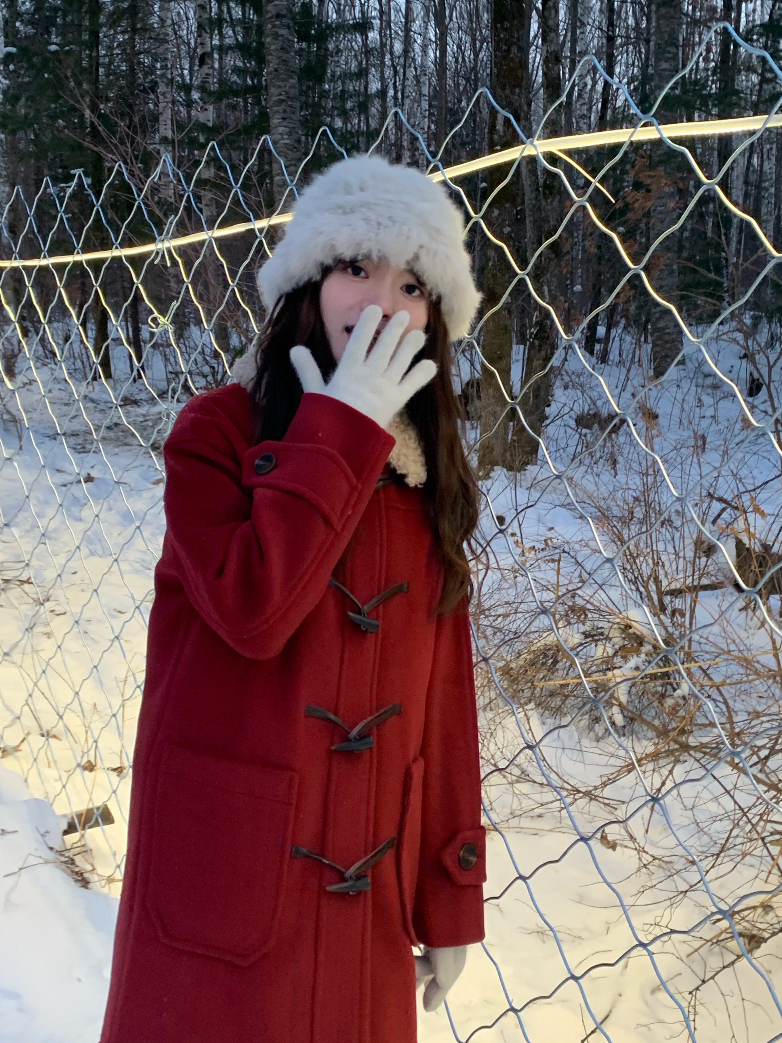 High-End Chinese Style Thick Red Woolen Coat for Women - Slimming Winter Outfit for Christmas Celebrations High-End Chinese Style Thick Red Woolen Coat for Women - Slimming Winter Outfit for Christmas Celebrations