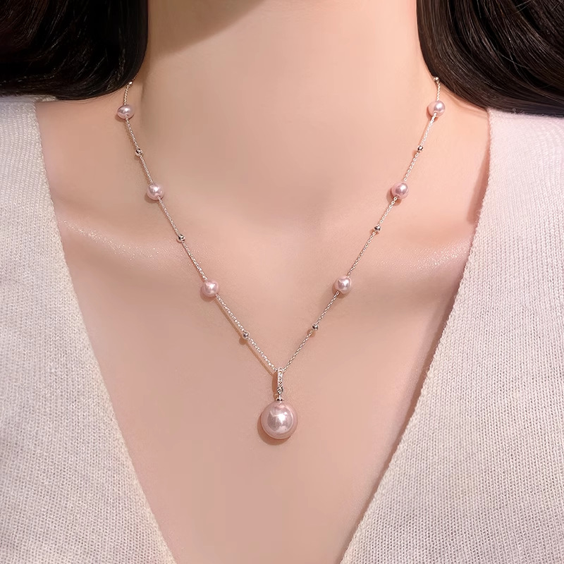 High-End Double-Layer Wrapped Pearl Necklace for Women - Versatile Beaded Collarbone Chain, Elegant Niche Fashion Accessory High-End Double-Layer Wrapped Pearl Necklace for Women - Versatile Beaded Collarbone Chain, Elegant Niche Fashion Accessory