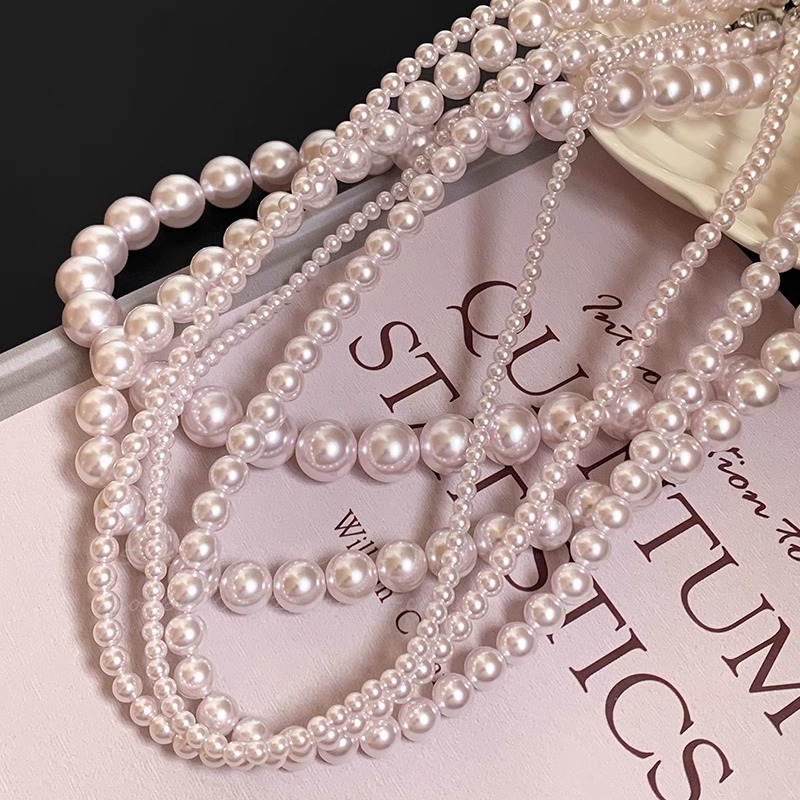 High-End Light Luxury Shijia Pearl Necklace for Women, Designer Clavicle Chain, Elegant Fashion Accessory High-End Light Luxury Shijia Pearl Necklace for Women, Designer Clavicle Chain, Elegant Fashion Accessory