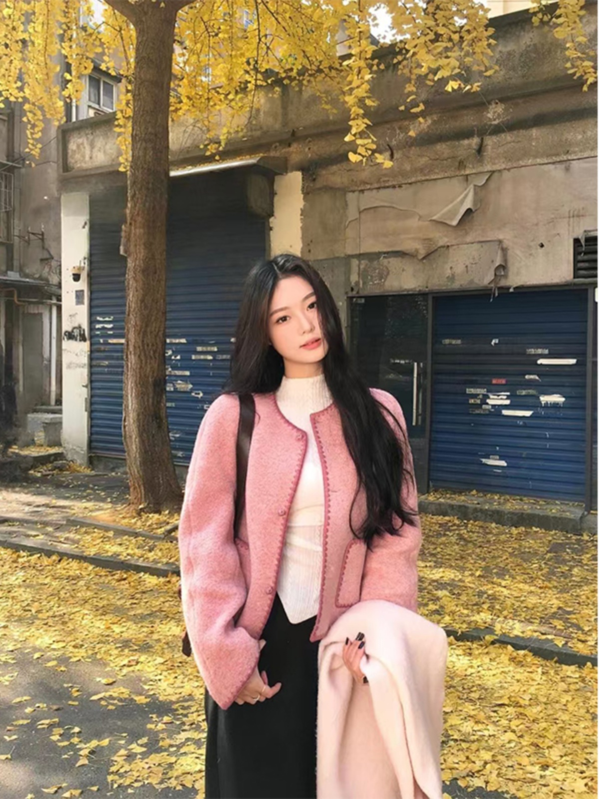High-End Pink Versatile Coat with Sweet Design - Trendy Temperament Outerwear for Chic Looks High-End Pink Versatile Coat with Sweet Design - Trendy Temperament Outerwear for Chic Looks