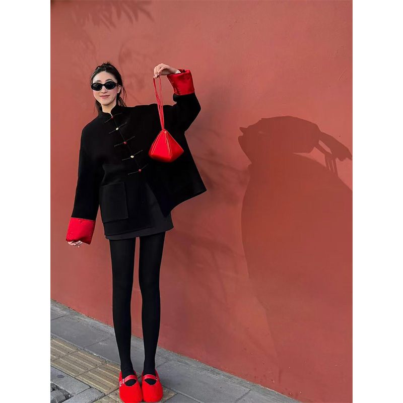 High-End Retro Chinese Style Long Sleeve Cardigan Top for Spring - Fashionable Thigh-Length Design High-End Retro Chinese Style Long Sleeve Cardigan Top for Spring - Fashionable Thigh-Length Design