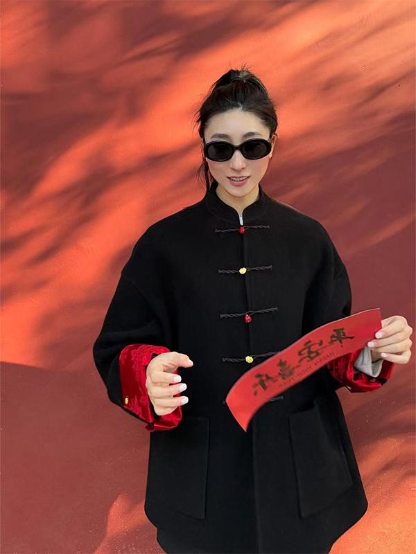 High-End Retro Chinese Style Long Sleeve Cardigan Top for Spring - Fashionable Thigh-Length Design High-End Retro Chinese Style Long Sleeve Cardigan Top for Spring - Fashionable Thigh-Length Design