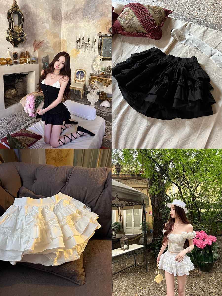 High-End Socialite Style Tulle Skirt - Layered Short Skirt with Heavy Work for Summer Fashion, Elegant Ballet Break Design High-End Socialite Style Tulle Skirt - Layered Short Skirt with Heavy Work for Summer Fashion, Elegant Ballet Break Design