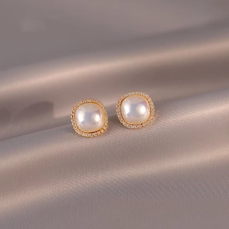 High-End Vintage Colorful Diamond Earrings for Women - Elegant Parisian Style Jewelry