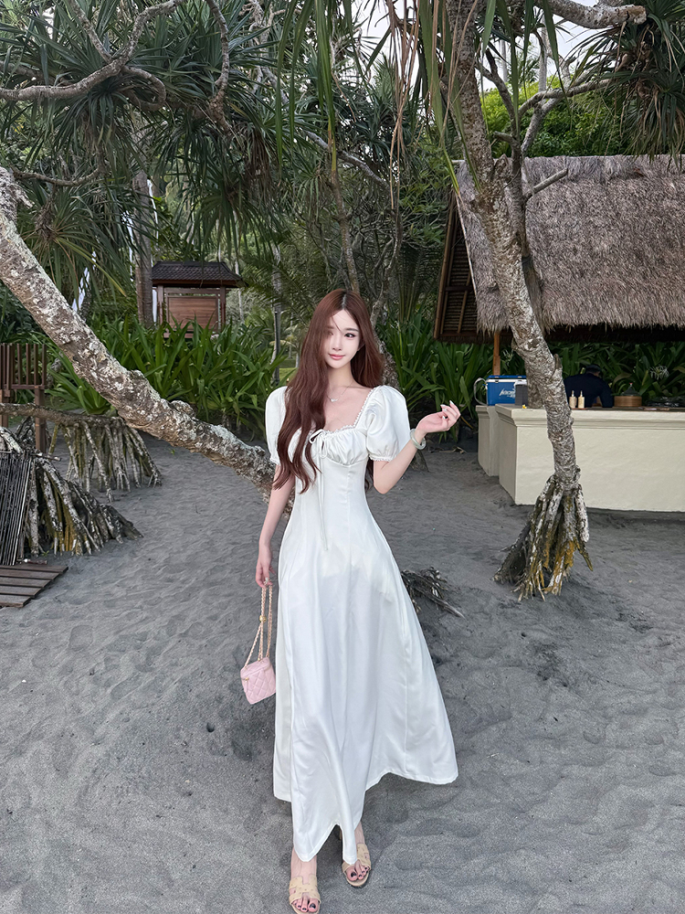 High-End Waist-Defined Lace Princess Sleeve Long Dress for Women - Free Spirit Girl Summer Fashion High-End Waist-Defined Lace Princess Sleeve Long Dress for Women - Free Spirit Girl Summer Fashion