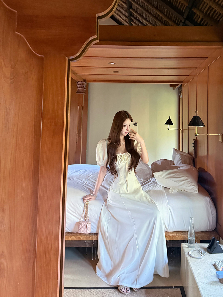 High-End Waist-Defined Lace Princess Sleeve Long Dress for Women - Free Spirit Girl Summer Fashion High-End Waist-Defined Lace Princess Sleeve Long Dress for Women - Free Spirit Girl Summer Fashion