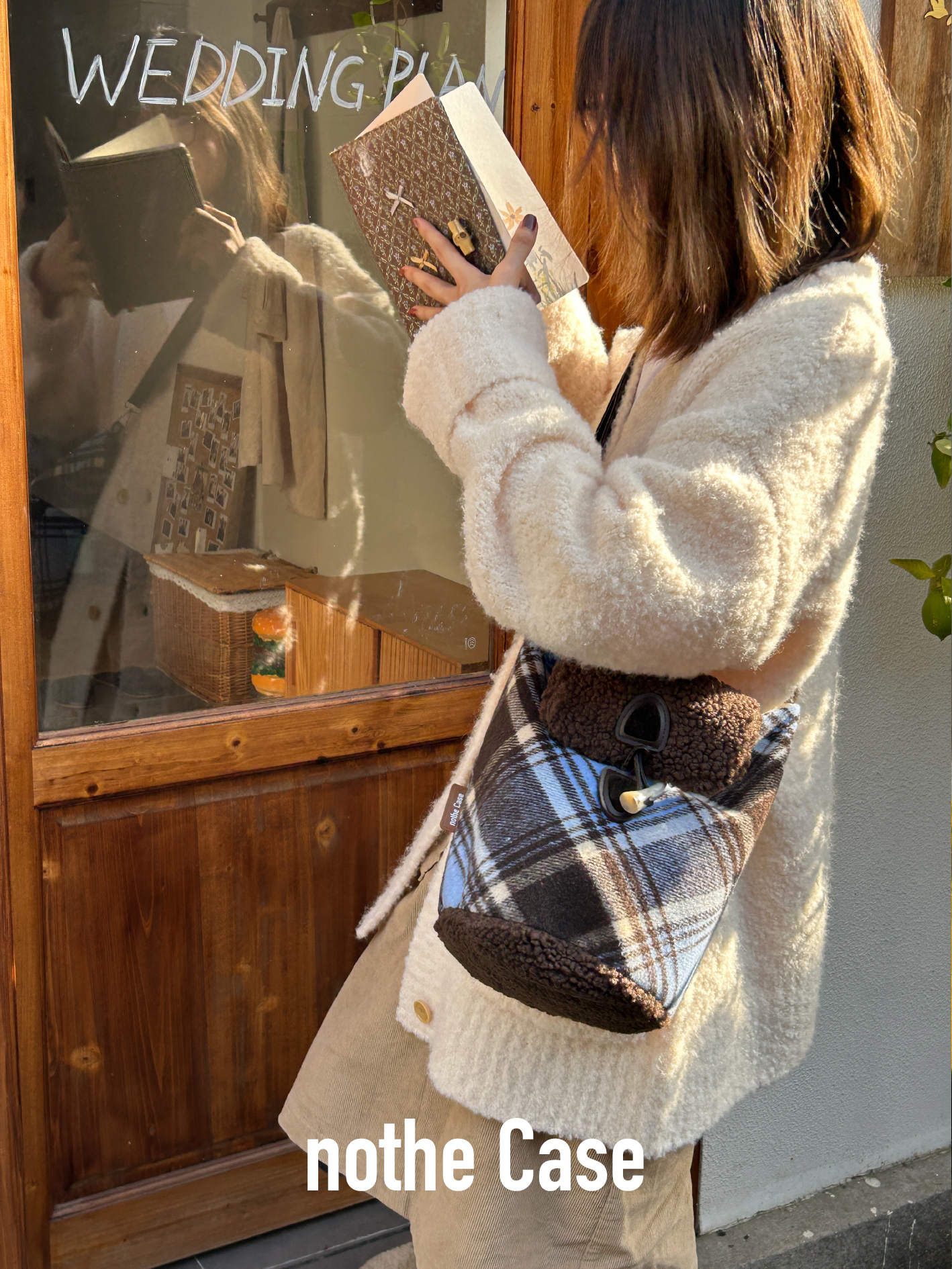 High-End Woolen Plaid Crossbody Commuter Tote Bucket Bag - Large Capacity, Stylish Everyday Essential High-End Woolen Plaid Crossbody Commuter Tote Bucket Bag - Large Capacity, Stylish Everyday Essential