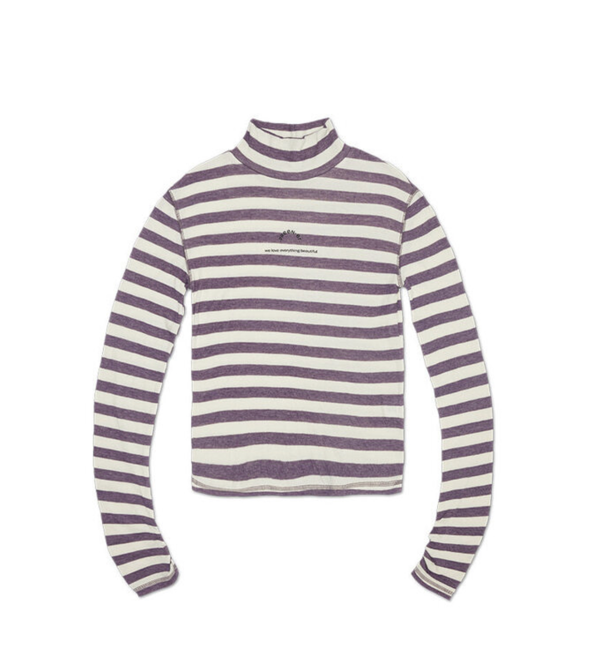 High Neck Striped Korean Style Slim Fit Long Sleeve Casual T-shirt - Unique & Versatile Slimming Top for Everyday Wear High Neck Striped Korean Style Slim Fit Long Sleeve Casual T-shirt - Unique & Versatile Slimming Top for Everyday Wear