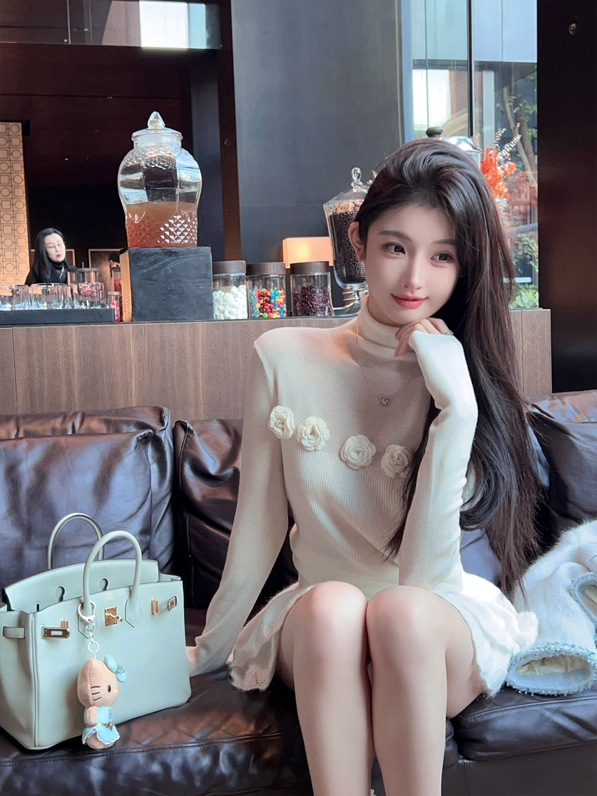 High Neck White Wool Knitted Sweater for Women - Slim Fit Spring Base Layer Top High Neck White Wool Knitted Sweater for Women - Slim Fit Spring Base Layer Top