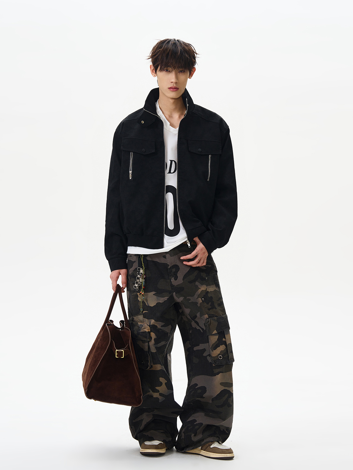 High Street Multi-Pocket Boxy Short Flight Jacket with Stand Collar - Trendy American Style Workwear High Street Multi-Pocket Boxy Short Flight Jacket with Stand Collar - Trendy American Style Workwear