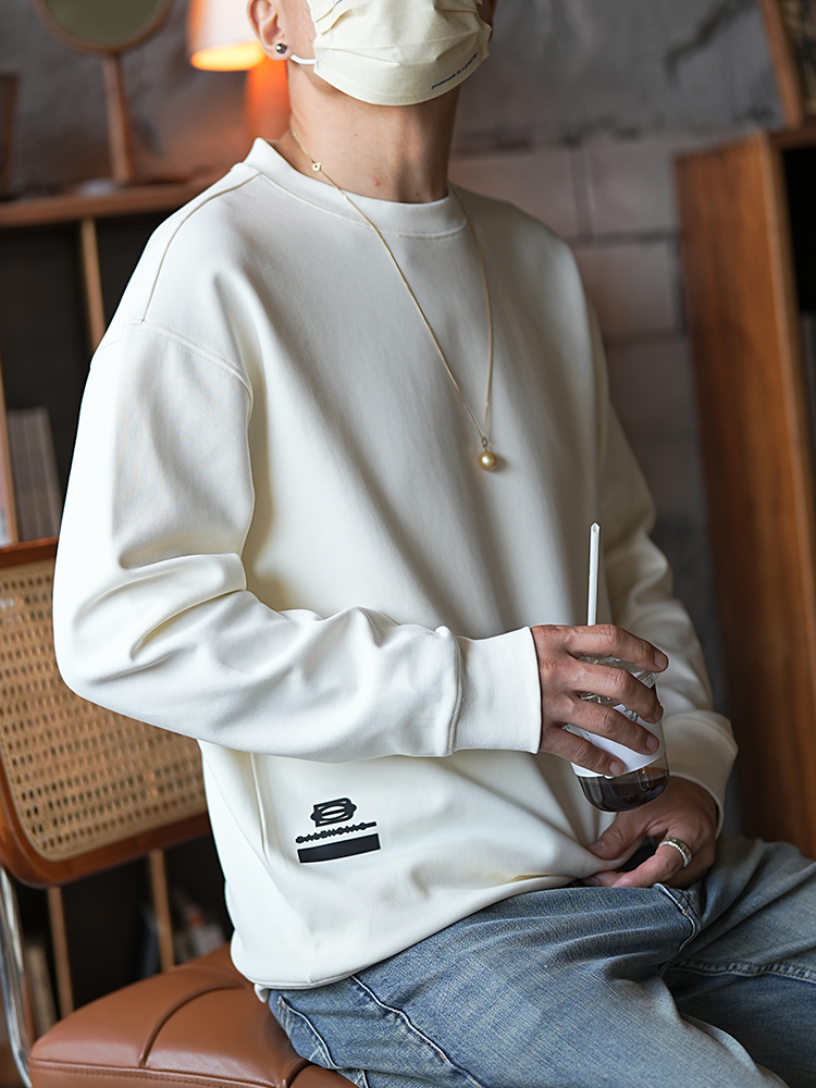 High Street Retro Letter Print Round Neck Men's Sweatshirt - Loose Casual Pullover for Autumn Fashion High Street Retro Letter Print Round Neck Men's Sweatshirt - Loose Casual Pullover for Autumn Fashion