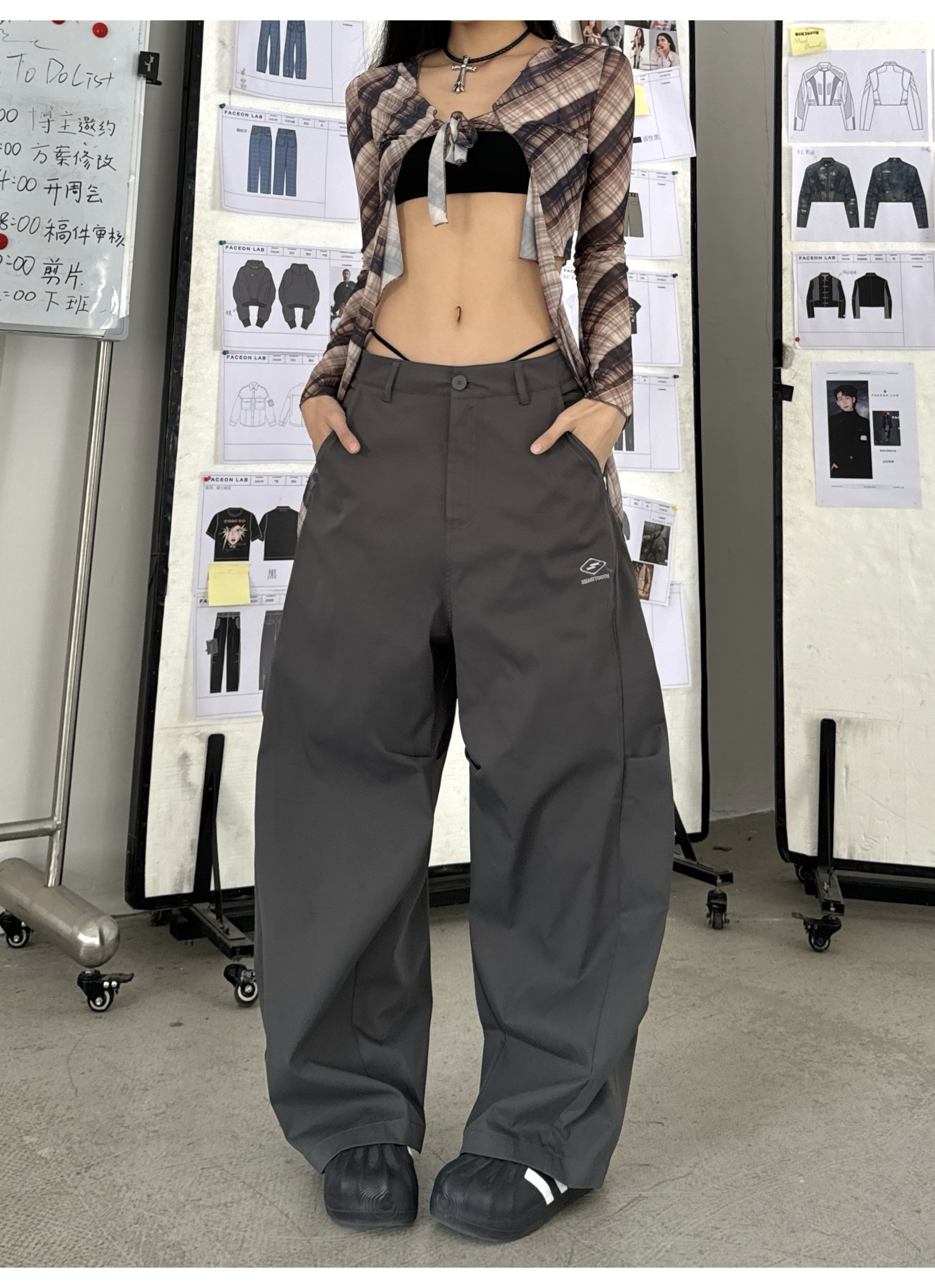 High Street Vintage Wide-Leg Pants for Women - Casual Loose Fit Hip-Hop Trousers - Trendy Summer Style