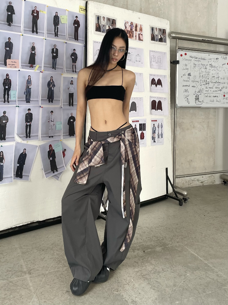 High Street Vintage Wide-Leg Pants for Women - Casual Loose Fit Hip-Hop Trousers - Trendy Summer Style High Street Vintage Wide-Leg Pants for Women - Casual Loose Fit Hip-Hop Trousers - Trendy Summer Style