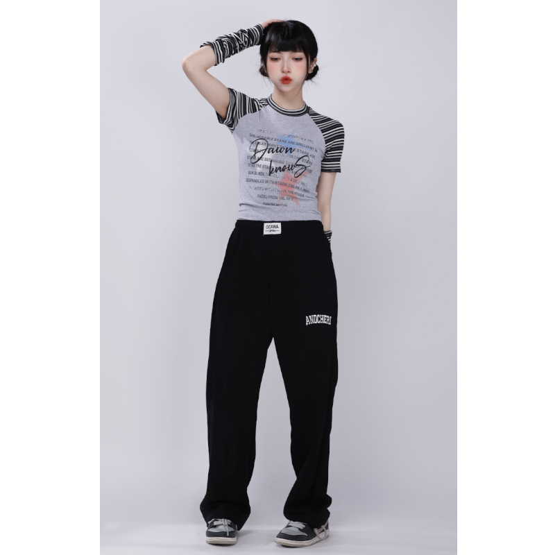 High Waist Black Sports Pants for Women - Versatile Solid Color Straight Leg Casual Trousers for Autumn Winter Dance and Everyday Wear High Waist Black Sports Pants for Women - Versatile Solid Color Straight Leg Casual Trousers for Autumn Winter Dance and Everyday Wear
