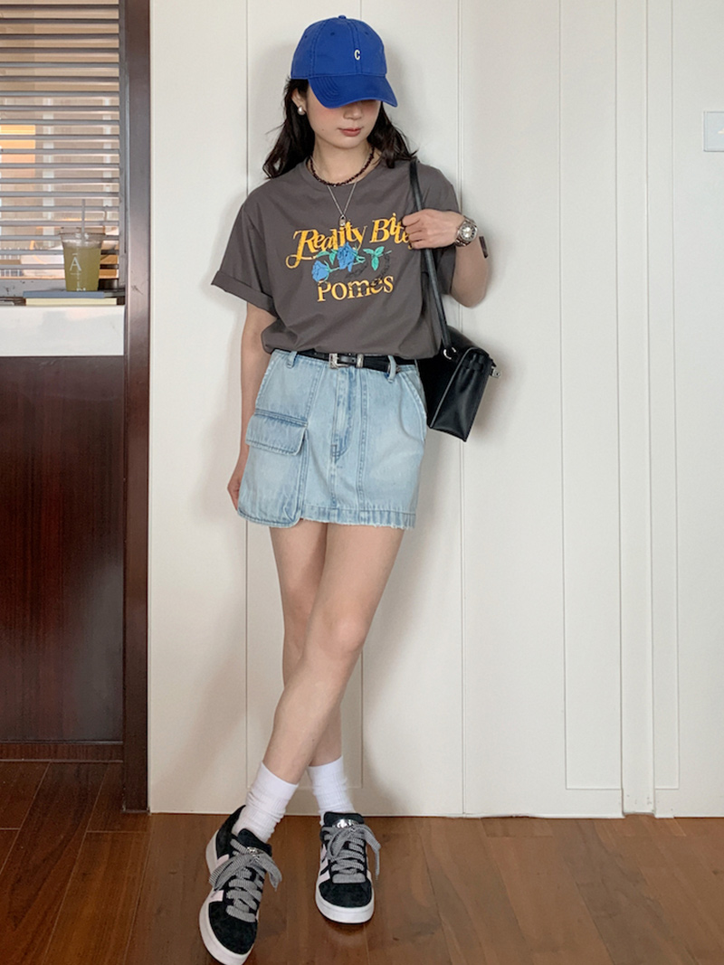 High-Waisted A-Line Denim Midi Skirt for Women - Summer Casual Washable Style High-Waisted A-Line Denim Midi Skirt for Women - Summer Casual Washable Style