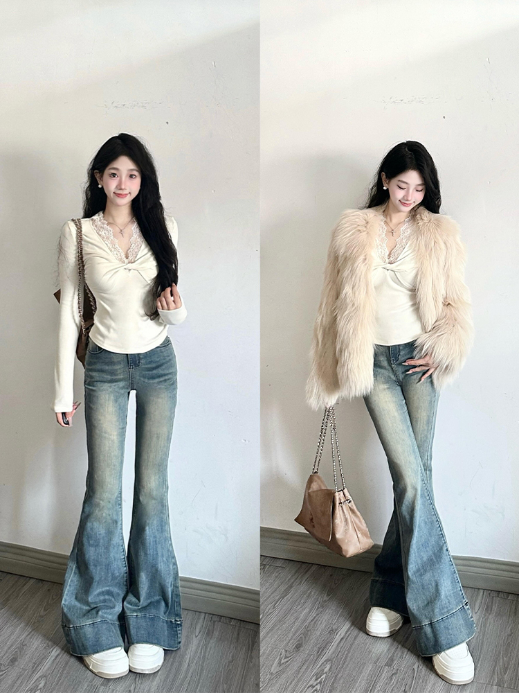 High-Waisted American Retro Flared Jeans for Women, Summer Slim Straight Bell-Bottom Wide-Leg Pants, 90s Y2K Style High-Waisted American Retro Flared Jeans for Women, Summer Slim Straight Bell-Bottom Wide-Leg Pants, 90s Y2K Style