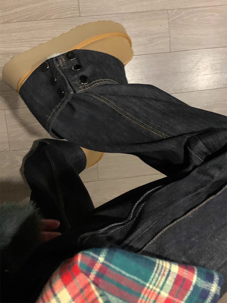 High-Waisted American-Style Heavy-Duty Flared Wide-Leg Jeans for Women - Summer Slimming Loose-Fit Pants High-Waisted American-Style Heavy-Duty Flared Wide-Leg Jeans for Women - Summer Slimming Loose-Fit Pants