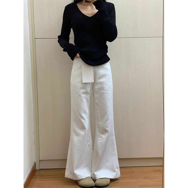 High-Waisted Black Wide-Leg Flared Jeans for Women - 2025 Summer Loose Fit Bell-Bottom Pants High-Waisted Black Wide-Leg Flared Jeans for Women - 2025 Summer Loose Fit Bell-Bottom Pants
