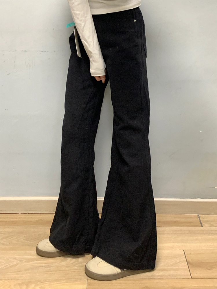 High-Waisted Black Wide-Leg Flared Jeans for Women - 2025 Summer Loose Fit Bell-Bottom Pants High-Waisted Black Wide-Leg Flared Jeans for Women - 2025 Summer Loose Fit Bell-Bottom Pants