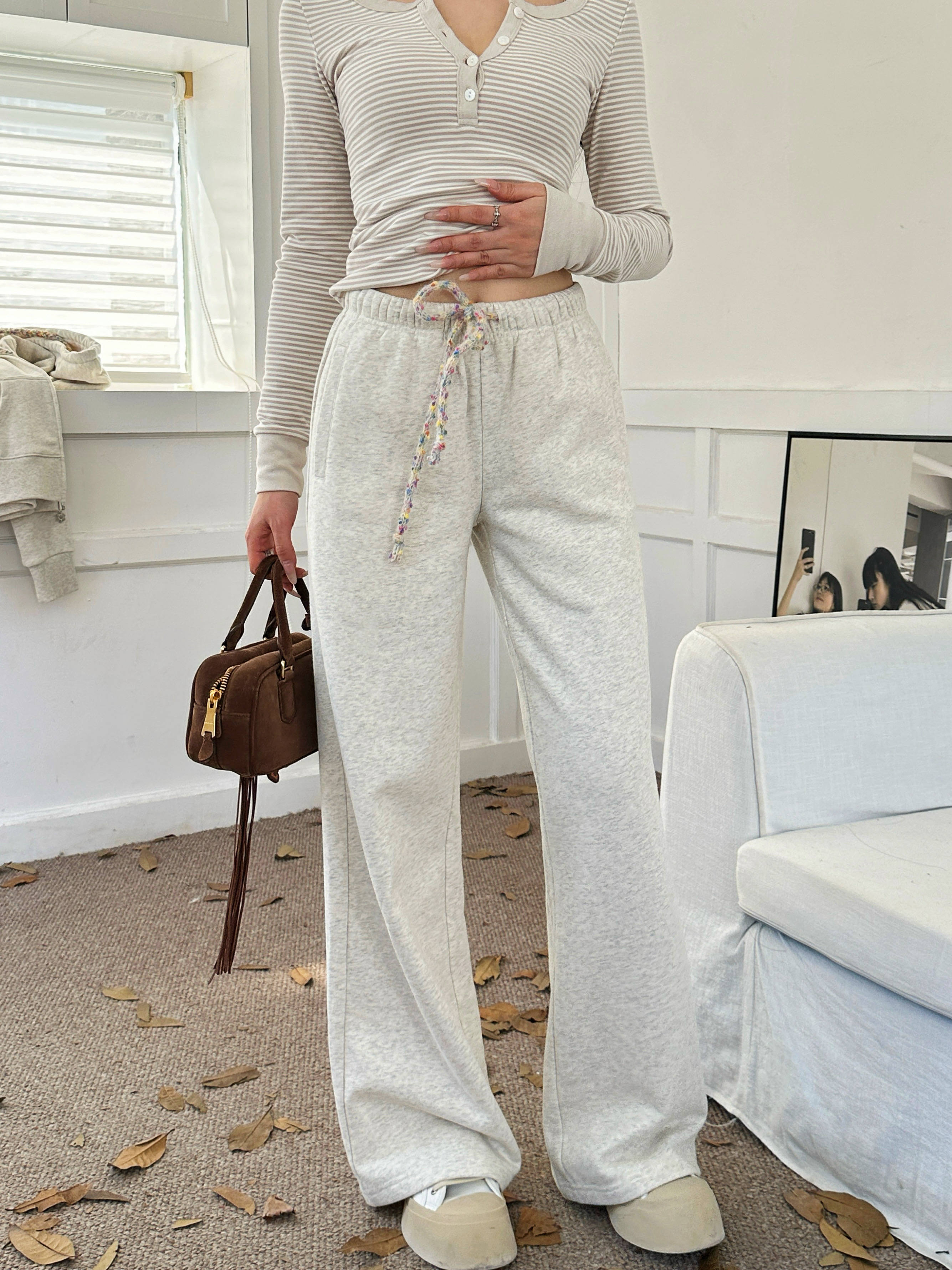 High-Waisted Colorful Rice Sweatpants with Drawstring - Soft & Delicate Milk Skin Feel, Trendy Comfortable Loungewear High-Waisted Colorful Rice Sweatpants with Drawstring - Soft & Delicate Milk Skin Feel, Trendy Comfortable Loungewear