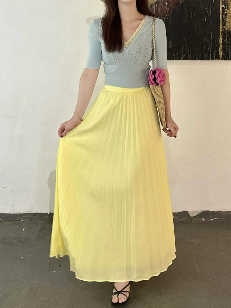 High-Waisted French-Style A-Line Skirt for Women - Slimming Half-Length Versatile Summer Fashion 2025