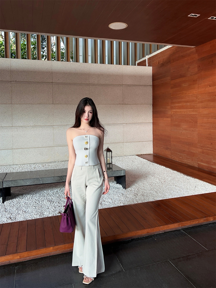 High-Waisted Gray-Blue Flared Jeans for Women, Slimming Bell-Bottom Trousers, Trendy Y2K Style High-Waisted Gray-Blue Flared Jeans for Women, Slimming Bell-Bottom Trousers, Trendy Y2K Style